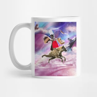 Lemur Riding Hyena Unicorn Eating Cake Mug